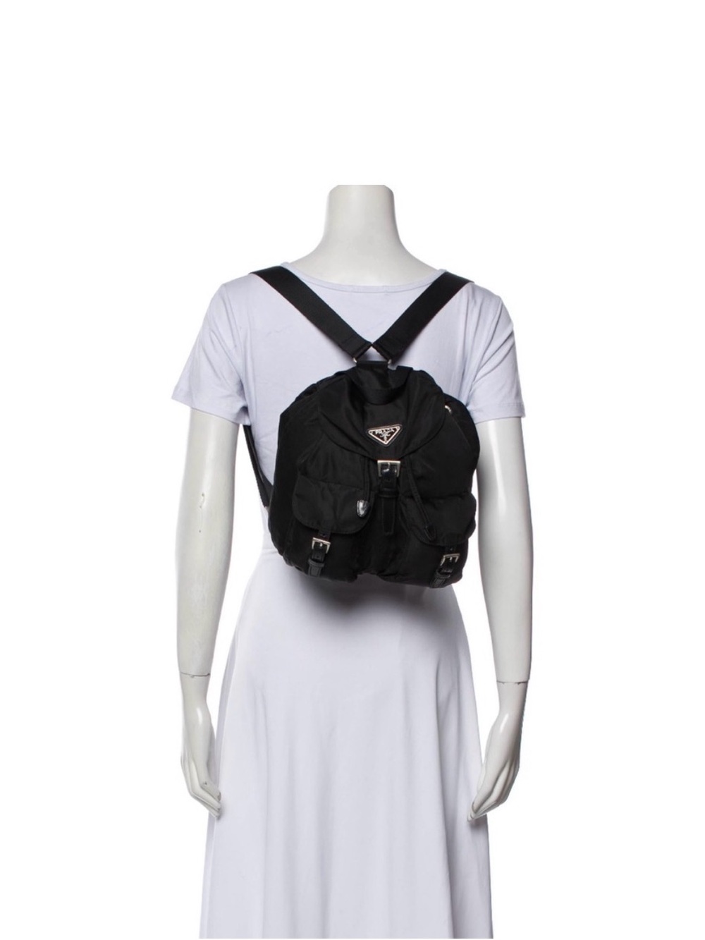 Prada Black Nylon Mini Backpack with Silver Hardware